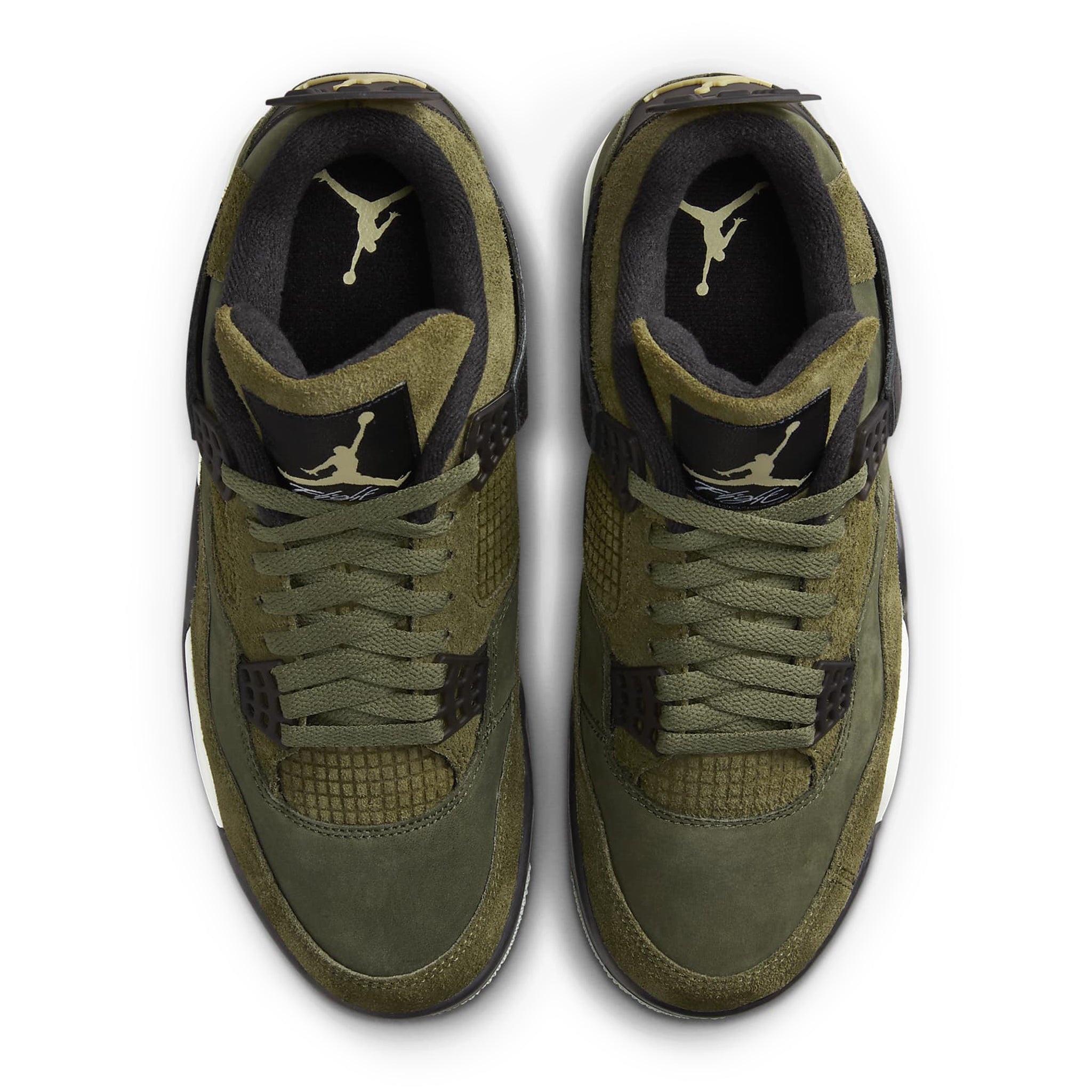 Top view of Air Jordan 4 Retro SE Craft Olive FB9927-200